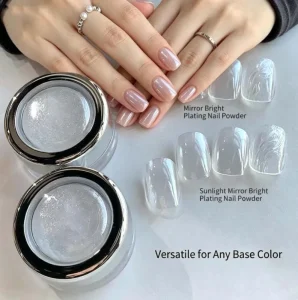 0.1g Jar Moonlight Pearl White Nails Glitter Dust Chrome Aurora White Rubbing on Powder Mirror Pigment Nail Supplies Decoration