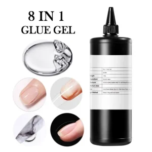 1 KG Nail Polish Glue Material 8 in 1 HEMA Free Gel Nail Glue in Bulk for Construction Gel Builder Extension