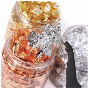 1 Piece Nail Decoration Accessories Gold Silver Copper Foil Sequins Glitter Leaf Flake Sheet Bulk Foil Paper for Gilding Manicure