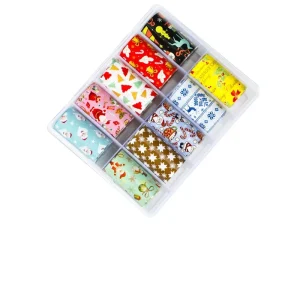 10 Design Set 4*100cm Shiny Color Nail Art Transfer Foil Stickers Paper