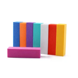10 PCS Bag Sponge Double Sided Nail Buffer Block 120 Grit Custom Logo 6 Colors Professional Nail Care Tool