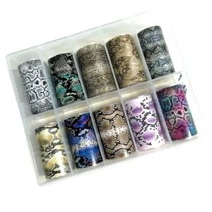 10 pcs set 4*100 cm Nail Foil Set Flower Starry Sky Colorful Nail Art Sticker Decals for Nail Decorations
