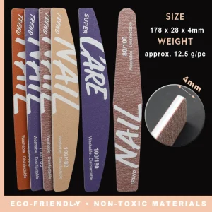 100/120/150/180/240 Diamond Deb Nail File Emery Nail File Buffer Kit Nail File Polishing Washable Double-Sided