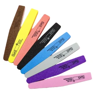 100 180 Double Sided Long Sponge Nail Buffer Sanding Polish Custom Logo Professional Nail File for Nail Tools