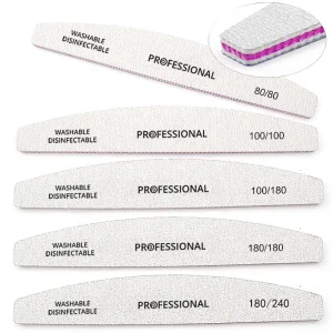 100 180 Grit Double Sided Nail File Bulk Professional Emery Board Manicure Tools for Acrylic Nails Custom Logo