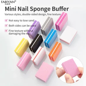 100 180 Grit Mini Nail File Double Side Nail File Buffer Sponge Sanding Block Nail Buffer