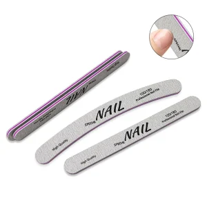 100 180 Grit Nail File and Buffer Professional Double Sided Emery Boards for Acrylic Gel & Natural Nails