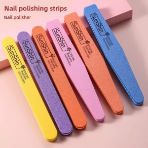 100 180 Manicure Tools Nail Buffer Double Sided Shaping and Polishing Emery Sponge File Nail Scrub Strip Shape and Polish Tool