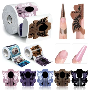 100 500pcs Owl Butterfly Paper Nail Forms Sticker French Phototherapy Nail Art Extension Tool