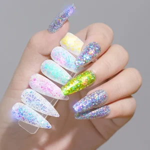 100 Jars Holographic Mixed Glitter Japanese style 12 color Nail Sequins Set Iridescent Diamond Chunky Fine Mix Flakes