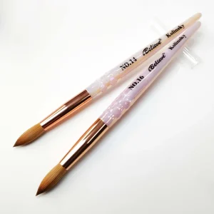 100% Kolinsky Sable Acrylic Nail Brush Germany Round Pink Kolinsky Acrylic Nail Art Brush