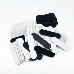 100 Pcs bag Press on Nails Tools Disposable Wooden Mini Small Black Nail Files Pink Nail File Custom