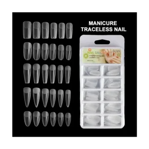 100 Tips Coffin Style French Extra Long C Curve Nail Tips ABS Material Artificial False Nails for Finger Application