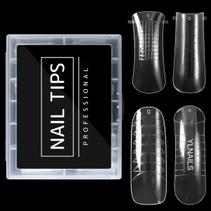 100PCS Clear Artificial Press on Nail Tips with Scale for Nail Extension
