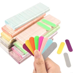 100Pcs Lot Double Side Nail Polish Sanding Disposable Mini Wooden Nail File Buffer Strips Grinding Polishing Manicure Care Tools