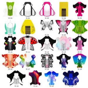 100Pcs Nail Art Extension Forms Sticker UV Gel Building Self Adhesive Manicure Guide Salon Accessories Tools NAT039