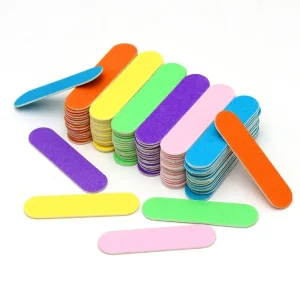 100pcs 5cm Double Side Nail Files Mini Wood Sanding Buffer Block Set for Gel Polish Manicure Pedicure Salon Nail Art Tools