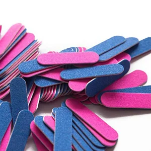 100pcs Pack Disposable Double Sided Mini Nail File and Buffer Wood Nail File 5×1.3cm