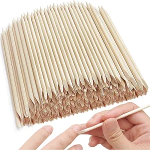 100pcs bag Nail Art Pusher Orange Wood Sticks Cuticle Pusher Remover Rhinestones Dotting Removal Manicure Nail Gel Drawing Stick