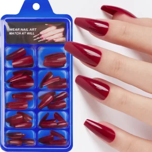 100tips pcs Medium Long Coffin Ballerina Square Head False Nails Press On Nails Solid Color Medium And Long Wearable Nail