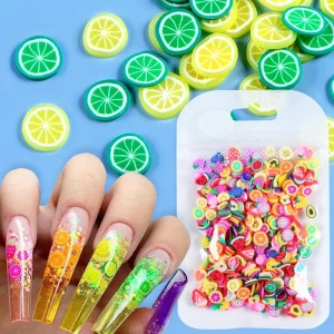 10G Bag 3D Fruit Flower Candy Slices Assorted Polymer Clay for Nail Art Tips Decoration Stickers & Decals