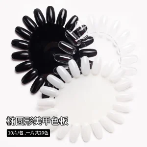 10Pcs Bag Oval Shape Nail Color Chart Tips Display Board for Polish Gel Art Work Show False Nails Practice Supplies