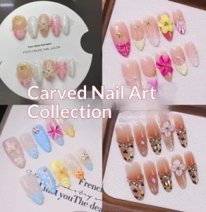 10Pcs Spring Summer 3D Flower Artificial Fingernails Handmade Acrylic Press Nails Medium Full Cover Glue