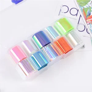 10Roll box Nail Foil Rolls Nail Art Transfer Stickers for Nail Art Decoration