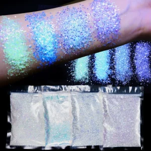 10g Bag Glow in Dark Fluorescent Glitter Powder Holographic Neon Luminous Phosphor Dust for DIY Creative Nail Art Ornament Decor