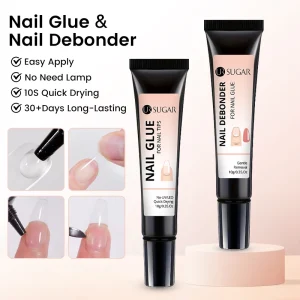 10g No Need Lamp Cured Nail Glue and Remover Quick Dry Soak Off Long Lasting Nail Tips Glue for Press on Nails