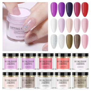 10ml Acrylic Nail Glitter Powder 25 Colors Nail Art Carving Pigment Tip Extension French Clear Pink White Adhesive Rhinestone