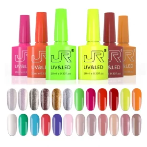 10ml OEM JR Brand 50 Colors Nail Polish Gel UV&LED Colorful Bottle Good Quality Custom-made Nail Gel Set