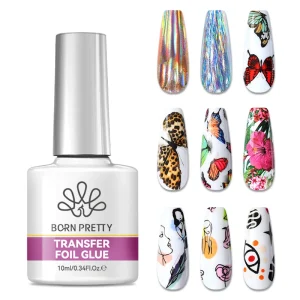 10ml Transparent Quick Transfer Foil Gel for Sticker Custom Logo Strong Adhesive Nail Art Glue Transfer Gel