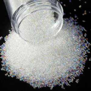 10ml jar Glass Bead 3D Decal Stickers Nail Art Decoration Press on Nails With Rhinestones