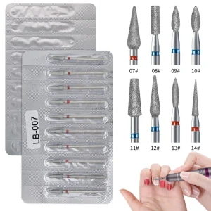 10pcs Aluminum Foil Packed Diamond Grinding Head Nail Drill Bit for Nail Manicure Tool