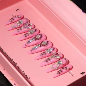 10pcs Hand Painted Gel Press Nails Beautiful Luxury Customized Design Handmade Press on Nails