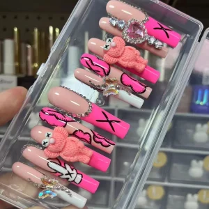 10pcs Hand Painted Gel Press On Nails Customized Design Handmade