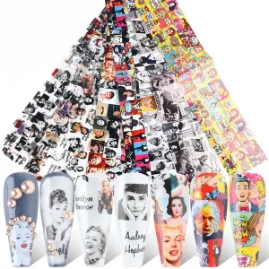 10pcs/bag Starry Sky Nail Transfer Foil Nail Stickers Celebrity Sky Transfer Paper DIY Nail Decals
