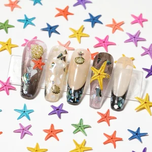 10pcs box Marine Theme Natural Starfish Nail Art Decoration 3D Nail Accessories