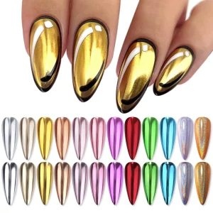 11 Colors Water Ripple Metallic Solid Nail Powder Private Label Pigment Glitter Nail Powder for Nail Art Decoration