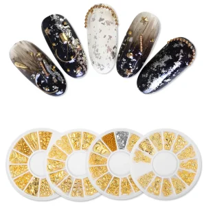 11 Designs Nail Art Decals Diamond Jewelry Metal Nails Art Rhinestone 3D Mix Nail Decoration DIY