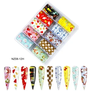 11Style Halloween Christmas Holographic Nail Art Transfer Foil Stickers Paper Starry AB Color UV Gel Wraps Nail Adhesive Decals