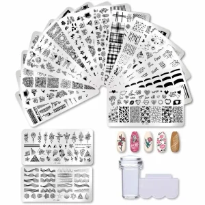 12*6cm Stainless Steel Nail Art Stamping Plate Flower Animal Design Professional Manicure Tools