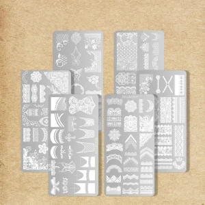 12*6cm Stainless Steel Nail Template Flower Butterfly Custom Nail Art Stamping Plate Stamping Tool