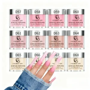 12-Color Acrylic Powder Set Nude Carving Nail Polymer Tip Extension Fast Dry Crystal Dipping Powder Pigment For DIY Salon