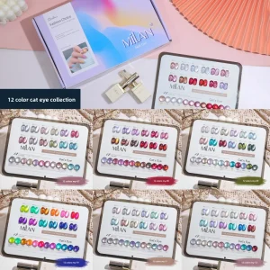 12 Color Moon Light Cat Eye Gel Polish Set Strobe Flash Gel Waterproof Drying Magnet Cat Eye Gel Nail Salon