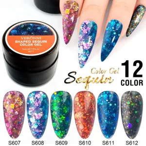 12 Color Nail Gel Polish Glitter Gel Nail Polish