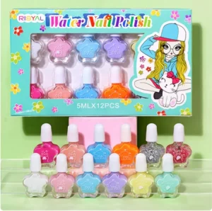 12 Color Nail Polish Set New Design Cartoon Quick Dry Non Toxic Long Lasting Peel Off Water Based Nail Blossom