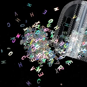 12 Colors DIY Crystal Epoxy Resin Mold 3D Nail Art Decoration Glitter Jewelry Making Accessories Laser Letters Resin Filling