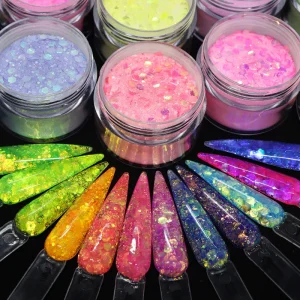 12 Colors Glitter Colored Acrylic Powder 30G Bottle for Nail Decoration DIY Art Design 3D Manicure Extension Gifts for Women
